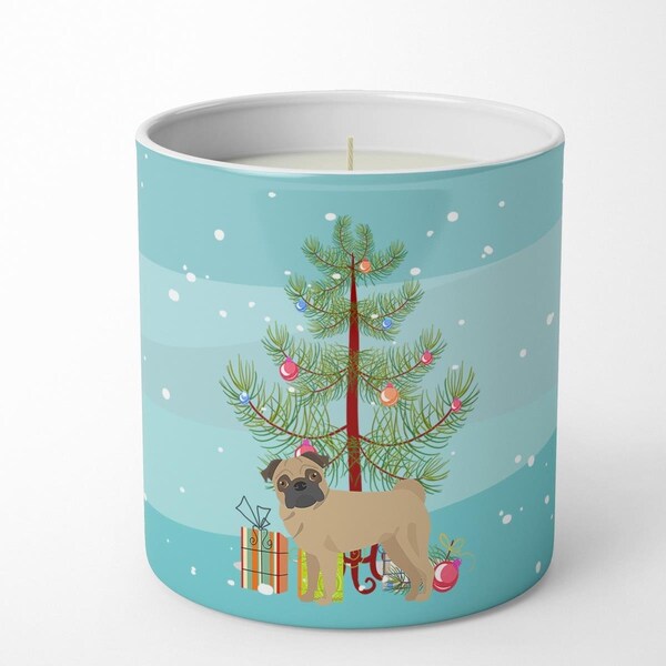 Carolines Treasures 3.75 x 3.25 in. Unisex Pug Christmas Tree 10 oz Decorative Soy Candle CK3481CDL - main